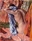 Bath Paintings - After the Bath VII by Edgar Degas